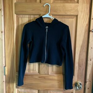 Hollister cropped and ribbed zip up hoodie